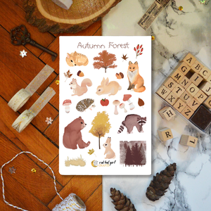 Őszi erdő/ Autumn Forest Matricaív Bullet Journal Scrapbook Határidőnapló Matrica - Meska.hu