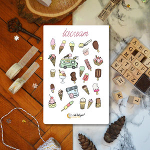 Fagyi / Icecream Matricaív Bullet Journal Scrapbook Határidőnapló Matrica - Meska.hu