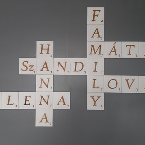 Scrabble fali dísz, Otthon & Életmód, Dekoráció, Fali és függő dekoráció, Felirat, Famegmunkálás, Gravírozás, pirográfia, MESKA