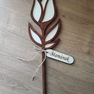Tulipán üzenettel, Otthon & Életmód, Dekoráció, Dísztárgy, Famegmunkálás, Gravírozás, pirográfia, MESKA