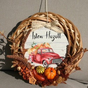 Isten hozott őszi halloween tökös ajtódísz - Meska.hu