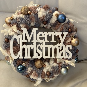 Pihe-puha karácsonyi ünnepi ajtódísz gömbökkel - karácsony - adventi díszek - adventi ajtódísz - Meska.hu