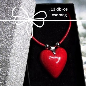 Csábító piros - Kerámia szív csomag - 13 db-os  - Meska.hu