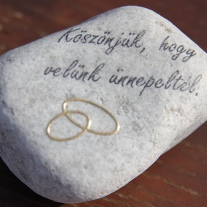 Köszönőajándék, felirattal és domború karikagyűrűkkel. :-) , Esküvő, Emlék & Ajándék, Köszönőajándék, Decoupage, transzfer és szalvétatechnika, Meska