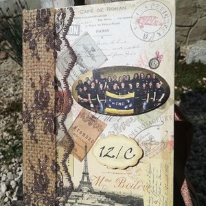 Ballagási emlékkönyv, egyedi felirattal vagy fotóval.   :-), Otthon & Lakás, Papír írószer, Album & Fotóalbum, Decoupage, transzfer és szalvétatechnika, Festett tárgyak, Meska