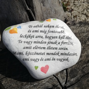 Feliratos, mintás kő az Édesanyáknak. :-) - otthon & életmód - dekoráció - asztal és polc dekoráció - kavics & kő - Meska.hu
