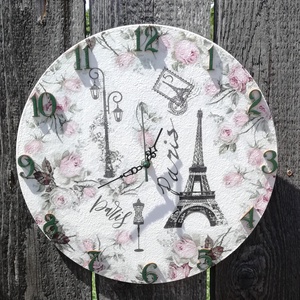 Vintage falióra. Párizs-Eiffel torony-romantika. :-) - otthon & életmód - dekoráció - fali és függő dekoráció - falióra & óra - Meska.hu