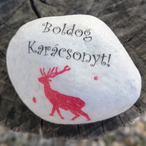 Karácsonyi kavicsok. :-) - otthon & életmód - dekoráció - kép & falikép - kavics kép - Meska.hu