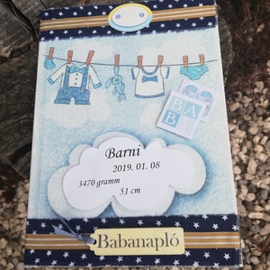 Babanapló, kisfiúnak. :-), Otthon & Életmód, Papír, írószer, Babanapló, Decoupage, transzfer és szalvétatechnika, Festett tárgyak, MESKA