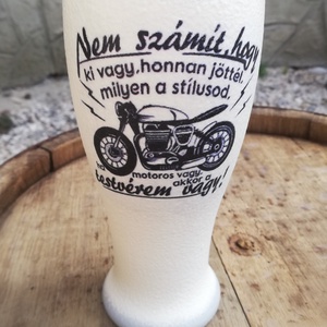 Sörös pohár motorosoknak, transzfer-technikával. :-) - otthon & életmód - konyhafelszerelés, tálalás - tálalás - sörös pohár és korsó - Meska.hu