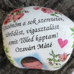 Fényképes és feliratos kő, személyre szabottan. :-) - otthon & életmód - dekoráció - asztal és polc dekoráció - kavics & kő - Meska.hu