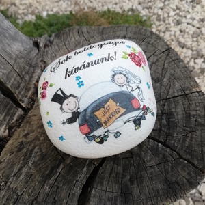 Nagyméretű kő, esküvőre. :-)  - otthon & életmód - dekoráció - asztal és polc dekoráció - kavics & kő - Meska.hu