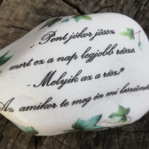 Te meg én - esküvői nagyméretű kő. :-) , Otthon & Életmód, Dekoráció, Asztal és polc dekoráció, Kavics & Kő, Decoupage, transzfer és szalvétatechnika, Festett tárgyak, MESKA