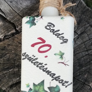 Italos üveg 70. szülinapra. :-) - otthon & életmód - dekoráció - asztal és polc dekoráció - díszüveg - Meska.hu