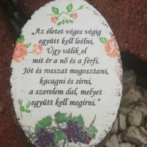 Együtt-faszelet hűtőmágnes házassági évfordulóra. :-) , Otthon & Életmód, Konyhafelszerelés, tálalás, Konyhai dekoráció, Hűtőmágnes, Decoupage, transzfer és szalvétatechnika, Festett tárgyak, MESKA