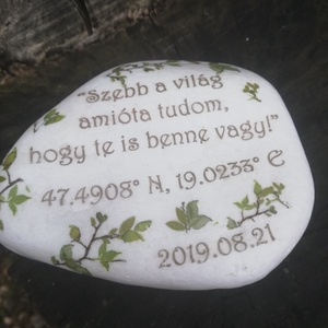 Nagyméretű kétoldalas. fotós és feliratos kő. :-) - otthon & életmód - dekoráció - asztal és polc dekoráció - kavics & kő - Meska.hu