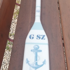 Nagyméretű, monogramos evezőlapát dekoráció. :-) , Otthon & Életmód, Dekoráció, Fali és függő dekoráció, Falra akasztható dekor, Decoupage, transzfer és szalvétatechnika, Festett tárgyak, MESKA