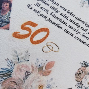 Falióra 50. házassági évfordulóra, egyedi fotóval, felirattal:-) - otthon & életmód - dekoráció - fali és függő dekoráció - falióra & óra - Meska.hu