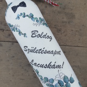 Feliratozott italos üveg szülinapra. :-) - otthon & életmód - dekoráció - asztal és polc dekoráció - díszüveg - Meska.hu