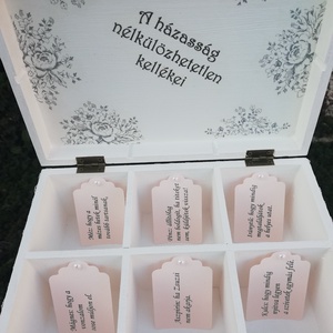 Esküvői-feliratos, 6 rekeszes Shabby díszdoboz. - RENDELHETŐ - esküvő - emlék & ajándék - doboz - Meska.hu
