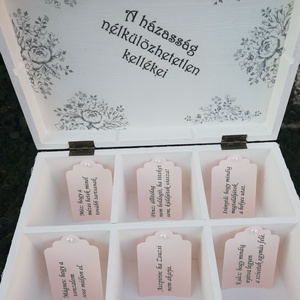 Esküvői-feliratos, 6 rekeszes Shabby díszdoboz. - RENDELHETŐ - esküvő - emlék & ajándék - doboz - Meska.hu