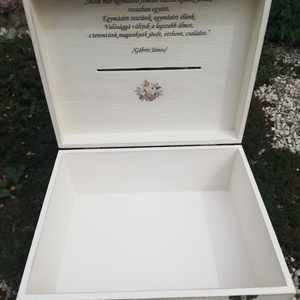 Minőségi, nagyméretű, feliratozott esküvői pénzgyűjtő persely. :-) - esküvő - emlék & ajándék - doboz - Meska.hu