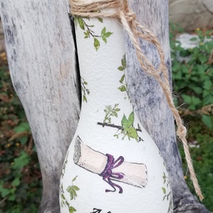 A ballagó fiú, ajándéka, egyedi mintákkal, feliratozva. Italos üveg, névvel, ballagásra. :-) - otthon & életmód - dekoráció - asztal és polc dekoráció - díszüveg - Meska.hu