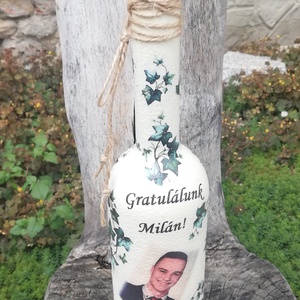 Fényképes és feliratos italosüveg, ballagásra.   :-) - otthon & életmód - dekoráció - asztal és polc dekoráció - díszüveg - Meska.hu