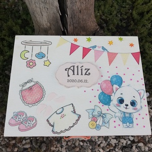 Minőségi, óriási méretű, babaváró doboz, transzfer-technikával. :-) - otthon & életmód - dekoráció - asztal és polc dekoráció - díszdoboz - Meska.hu