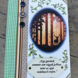 A Vadász fotóalbuma, egyedi mintával. :-), Otthon & Életmód, Papír, írószer, Album & Fotóalbum, Decoupage, transzfer és szalvétatechnika, Festett tárgyak, MESKA