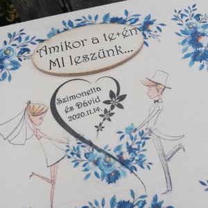 12 rekeszes ajándékátadó doboz esküvőre, nászpárral, egyedi mintával, felirattal. :-)  - esküvő - emlék & ajándék - doboz - Meska.hu