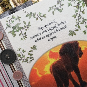 Névre szóló, feliratos baba-fotóalbum, Oroszlánkirály mintával, idézettel. :-) - otthon & életmód - papír, írószer - album & fotóalbum - Meska.hu