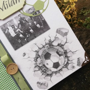 Focis fotóalbum, focisták képével, egyedi mintákkal és egy kisfiú nevével. :-), Otthon & Életmód, Papír, írószer, Album & Fotóalbum, Decoupage, transzfer és szalvétatechnika, Festett tárgyak, MESKA
