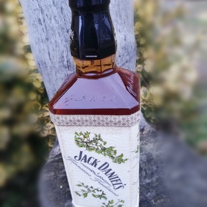 Whisky átalakítva, egyedi mintával. :-) - otthon & életmód - dekoráció - asztal és polc dekoráció - díszüveg - Meska.hu