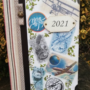 A repülőgépek szerelmesének határidőnaplója. Egyedi, férfias mintákkal :-), Otthon & Életmód, Papír, írószer, Jegyzetfüzet & Napló, Decoupage, transzfer és szalvétatechnika, Festett tárgyak, MESKA