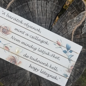 Barátság- mini fa-raklap, akasztóval, csipkével. :-)  - otthon & életmód - dekoráció - kép & falikép - táblakép - Meska.hu