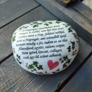 Feliratos, mintás kő szerelmeseknek, transzfer technikával. :-) - Meska.hu
