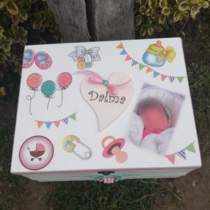 Minőségi, óriási méretű, egyterű fa doboz a baba fotójával. :-) - Meska.hu