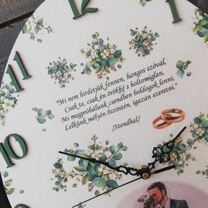 Nagyméretű, ovális, feliratos, egyedi mintás falióra, esküvőre, házassági évfordulóra. :-) - otthon & életmód - dekoráció - fali és függő dekoráció - falióra & óra - Meska.hu