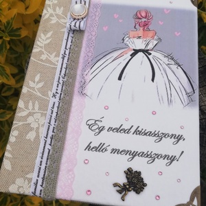 Egyedi mintás napló eljegyzésre vagy  esküvőre a barátnők üzeneteivel.   :-) - esküvő - emlék & ajándék - vendégkönyv - Meska.hu