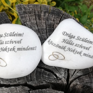 Köszönőajándék, felirattal és domború karikagyűrűkkel. :-)  - esküvő - emlék & ajándék - köszönőajándék - Meska.hu