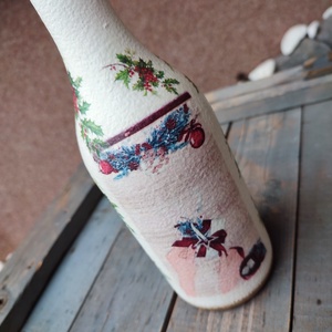 Karácsonyi italos üveg, trendi Hölgyeknek. :-) - karácsony - karácsonyi lakásdekoráció - karácsonyi lakásdíszek - Meska.hu