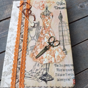 A varrónő naplója, vintage stílusban.  :-), Otthon & Életmód, Papír, írószer, Jegyzetfüzet & Napló, Decoupage, transzfer és szalvétatechnika, Festett tárgyak, MESKA