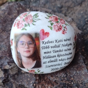 Fényképes és feliratos kő, személyre szabottan. :-), Otthon & Életmód, Dekoráció, Asztal és polc dekoráció, Kavics & Kő, Decoupage, transzfer és szalvétatechnika, Festett tárgyak, MESKA