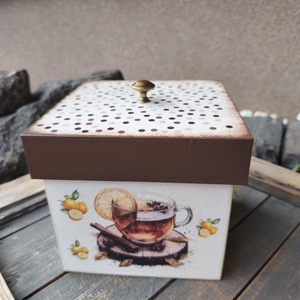 Csokis-teás-sütis vagy kávés doboz, egyedi mintával transzferálva.  :-) - otthon & életmód - konyhafelszerelés, tálalás - konyhai tárolás - tea & kávé tárolás - Meska.hu