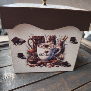 Csokis-teás-sütis vagy kávés doboz, egyedi mintával transzferálva.  :-) - otthon & életmód - konyhafelszerelés, tálalás - konyhai tárolás - tea & kávé tárolás - Meska.hu