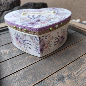 Minőségi, nagyméretű, egyedi mintás esküvői pénzgyűjtő persely. :-), Esküvő, Dekoráció, Asztaldísz, Decoupage, transzfer és szalvétatechnika, Festett tárgyak, MESKA