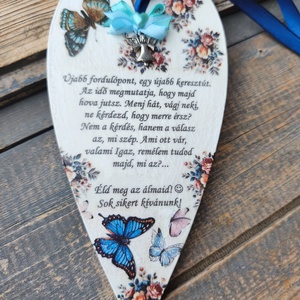 Újabb keresztút... akasztós fa szív, angyalkával. :-)  - otthon & életmód - dekoráció - kép & falikép - táblakép - Meska.hu