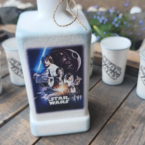  Star Wars italos szett, az üvegen mind a négy oldalán díszítve. :-) - otthon & életmód - konyhafelszerelés, tálalás - tálalás - pálinkás poharak, szettek - Meska.hu