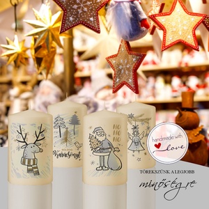 Karácsonyi hangulat adventi gyertya szett - karácsony - adventi díszek - adventi gyertyadíszek és koszorúdíszek - Meska.hu